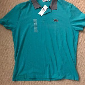 Men's Lacoste Polo - Aqua/Green 3XL, 100% Cotton